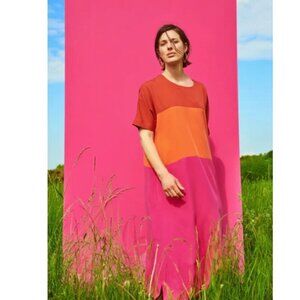 NOEN Nordic Oversized Dress Size 8 Orange/Pink/Red European‎ Summer